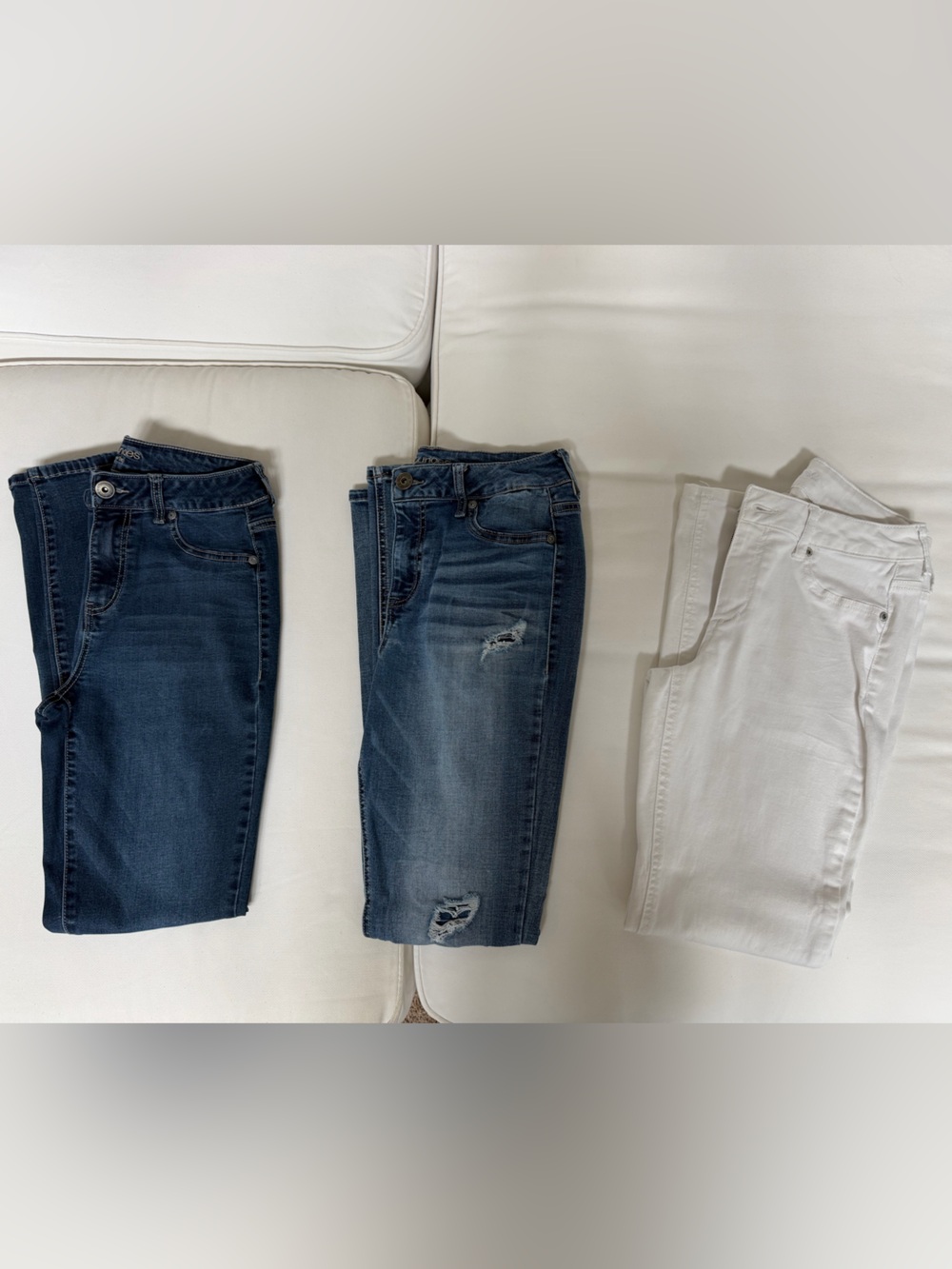 Women’s Classic Denim Jeans - Blue and White - Maurice’s brand